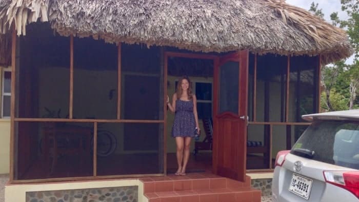 Our little beach hut at the resort community being built just outside of Corozal