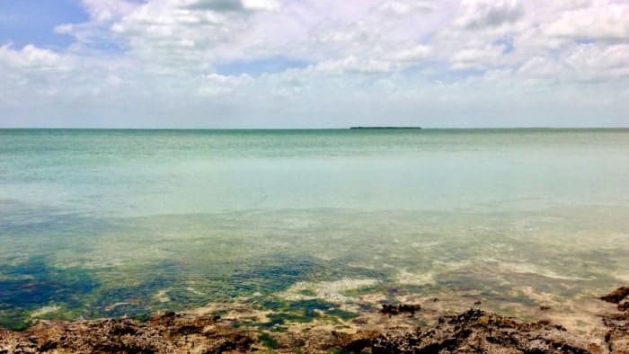 the view from raw Ambergris Cay Real Estate right on the water