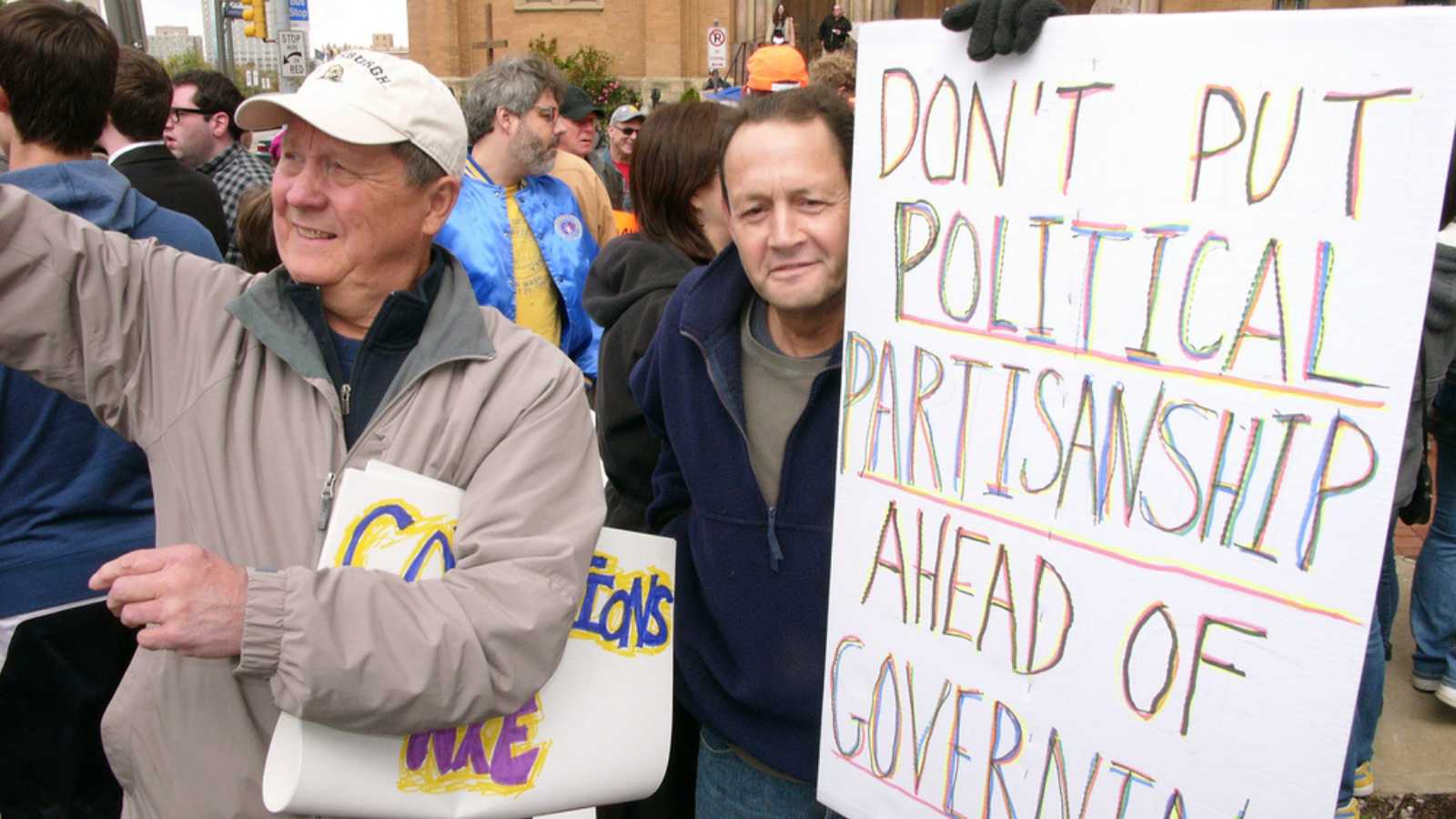 People in rally.