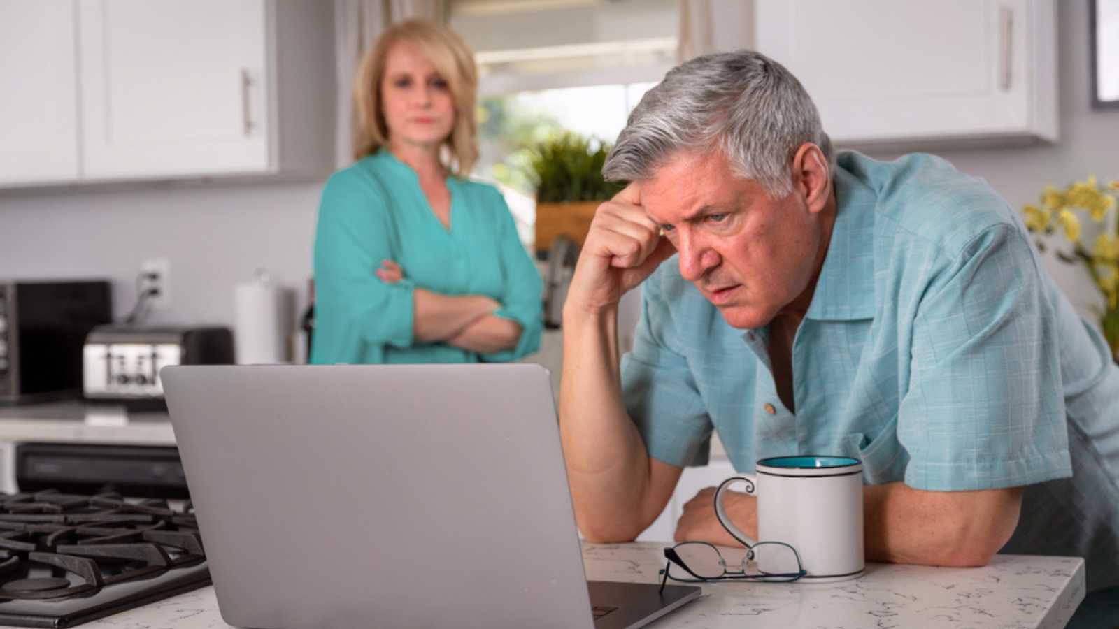 Stressed Old Man and woman.