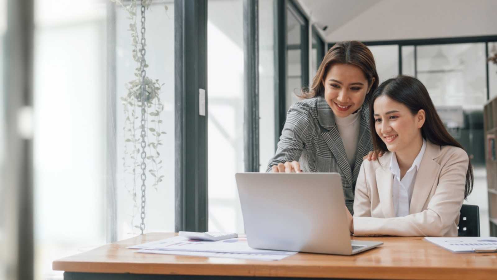 Women discussing about job