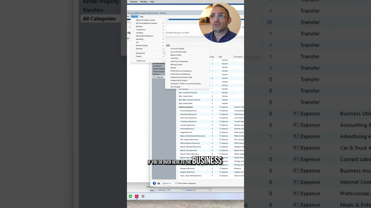 YOUTUBE VIDEO: Why Your Quicken Business Reports May Look Incomplete