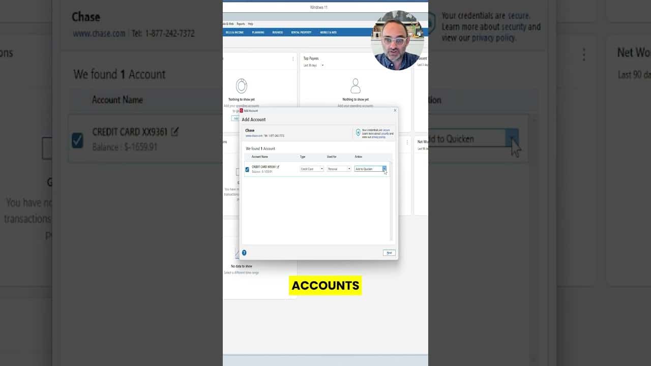 YOUTUBE VIDEO: What Happens After Chase Connects to Quicken