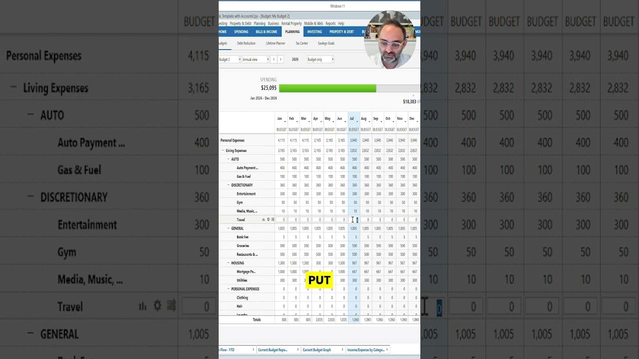 YOUTUBE VIDEO: How to Track Your Quicken Budget All Year
