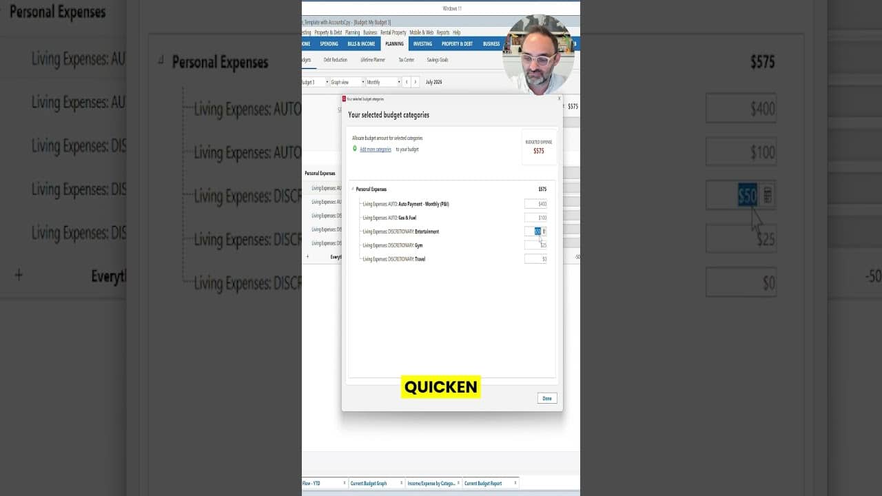 YOUTUBE VIDEO: Build a Quicken Budget From Scratch