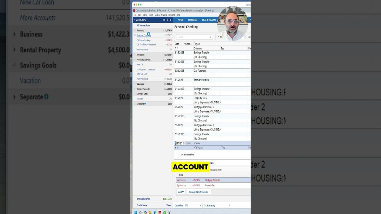 YOUTUBE VIDEO: How Quicken Savings Goals Actually Work