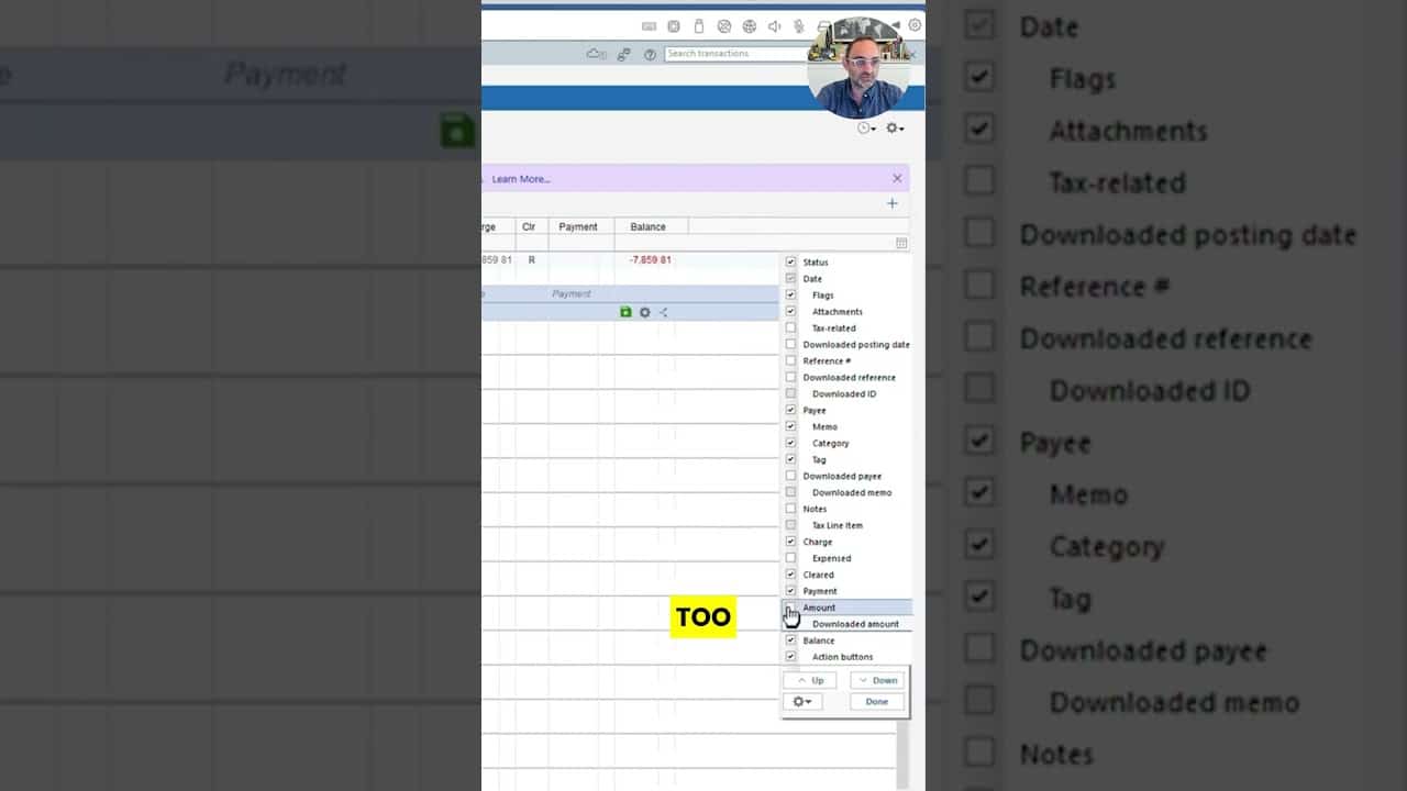 YOUTUBE VIDEO: How the Quicken Account Register Works